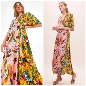 Farm Rio Mixed Prints Wrap Maxidress